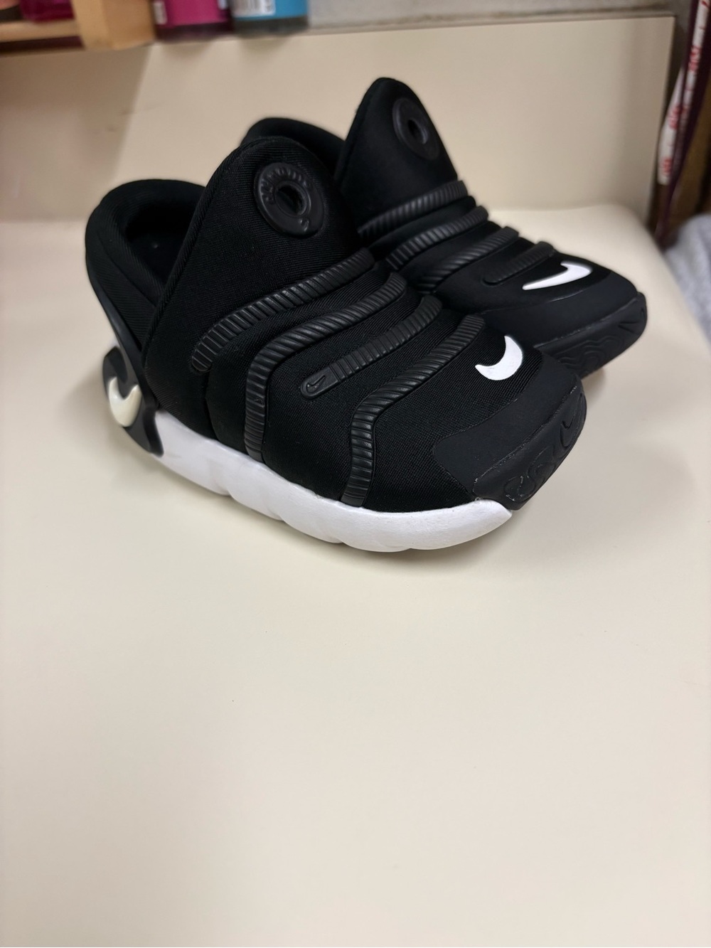 Nike Kids Black and White Slip-On Foam Runner Sneakers